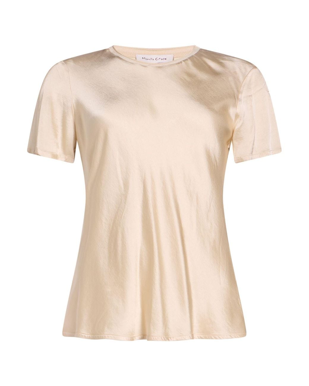 Manila Grace Natural Ivory T-Shirt Viscose, Elastane