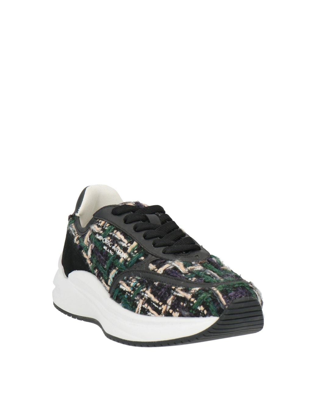Emporio Armani Black Sneakers Textile Fibers, Leather
