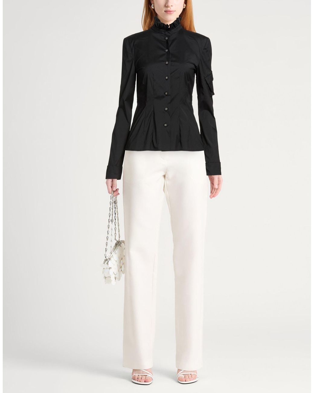 Philosophy Di Lorenzo Serafini Black Shirt Polyester, Polyamide, Elastane