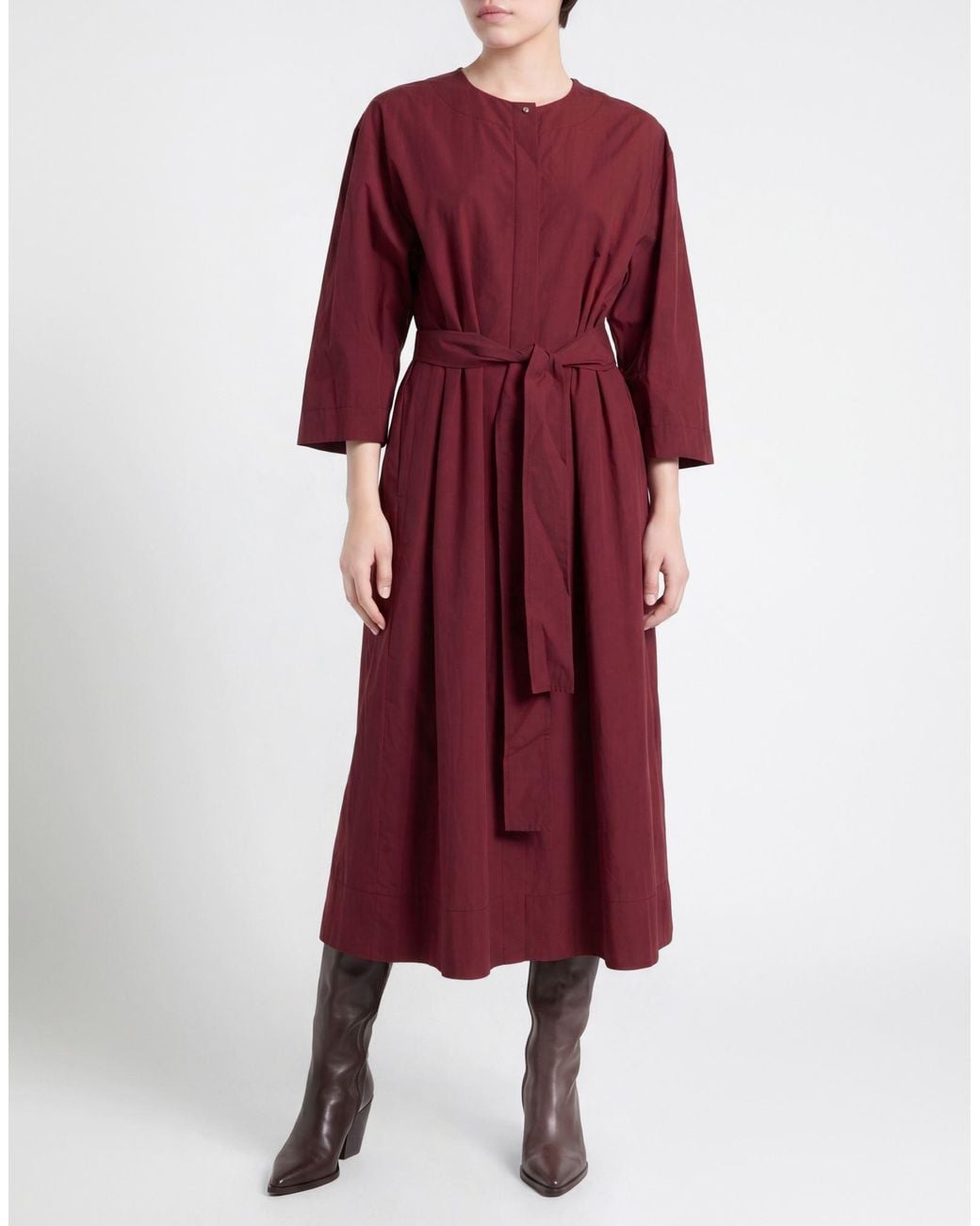Ottod'Ame Red Midi Dress Cotton