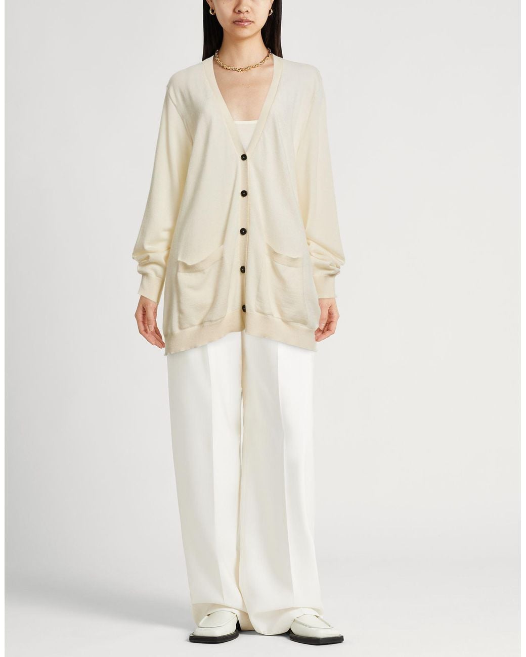 Massimo Alba White Cardigan Cashmere