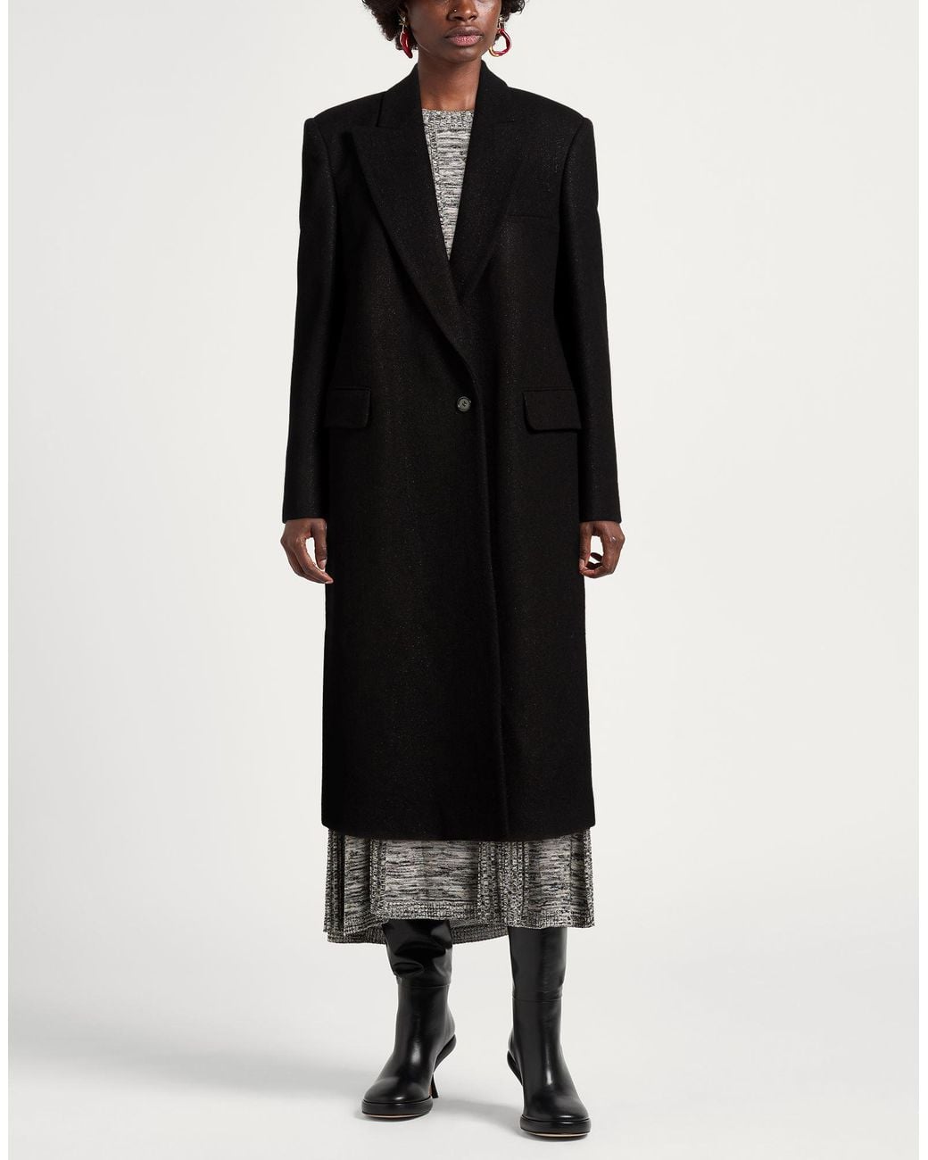 BCBGMAXAZRIA Black Coat Virgin Wool, Polyamide