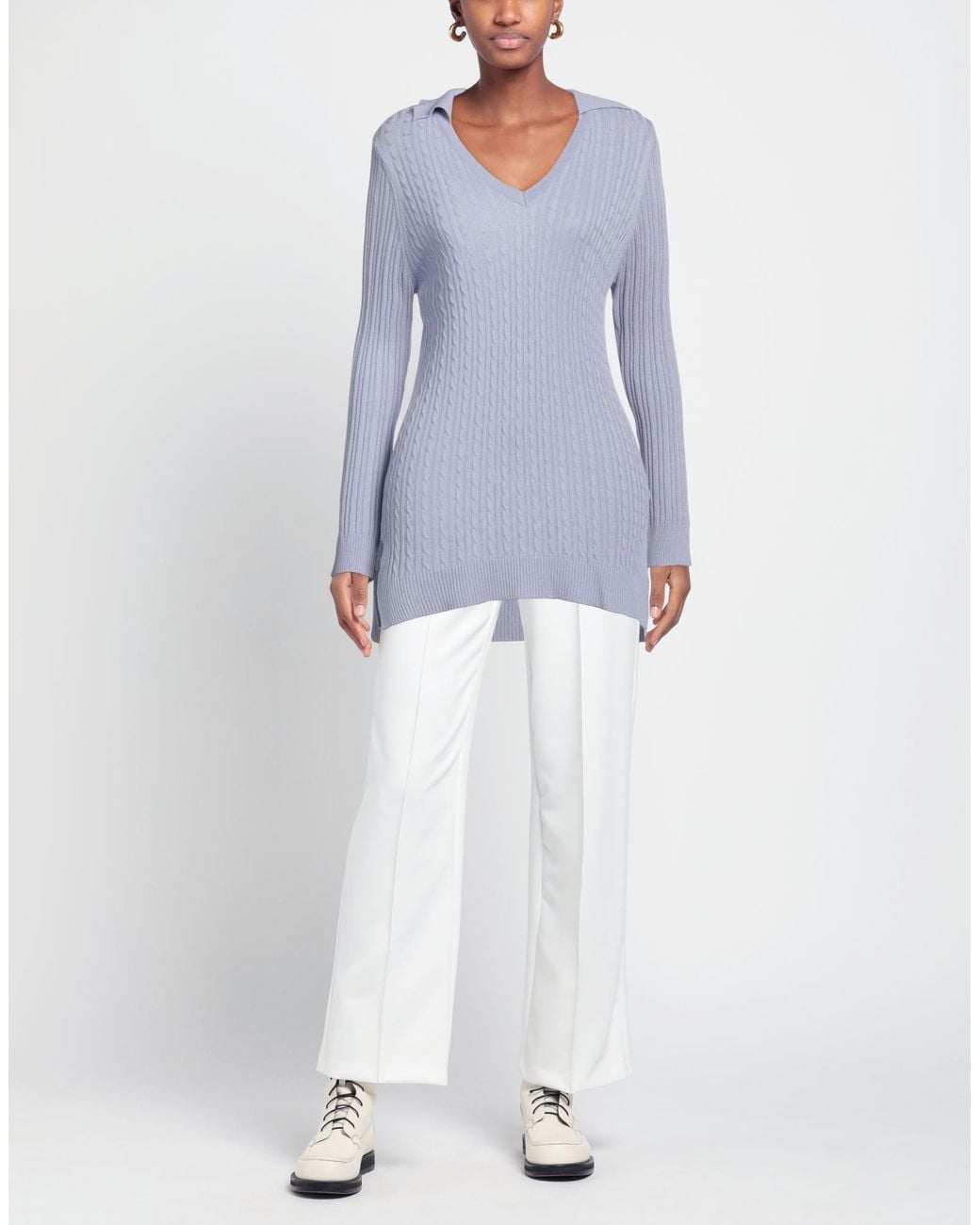 N.O.W. ANDREA ROSATI CASHMERE Blue Light Sweater Viscose