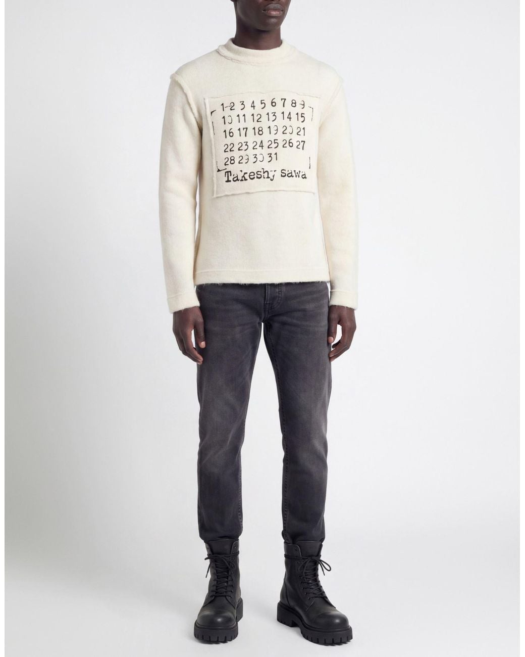 Takeshy Kurosawa White Sweater Acrylic, Polyester, Nylon, Wool, Elastane for men