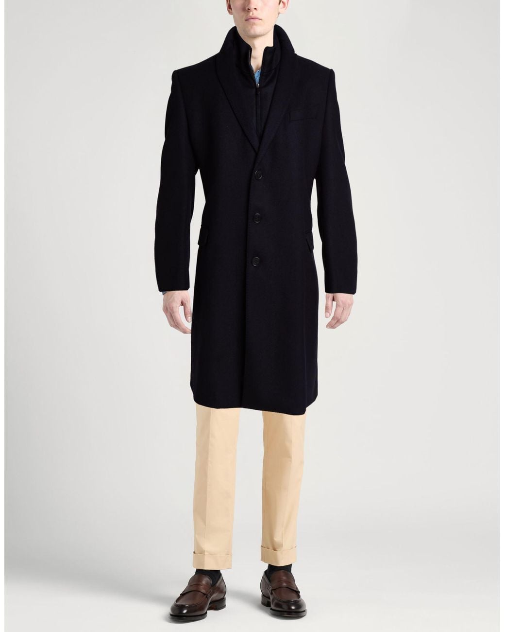 Emporio Armani Blue Coat Virgin Wool, Polyamide for men
