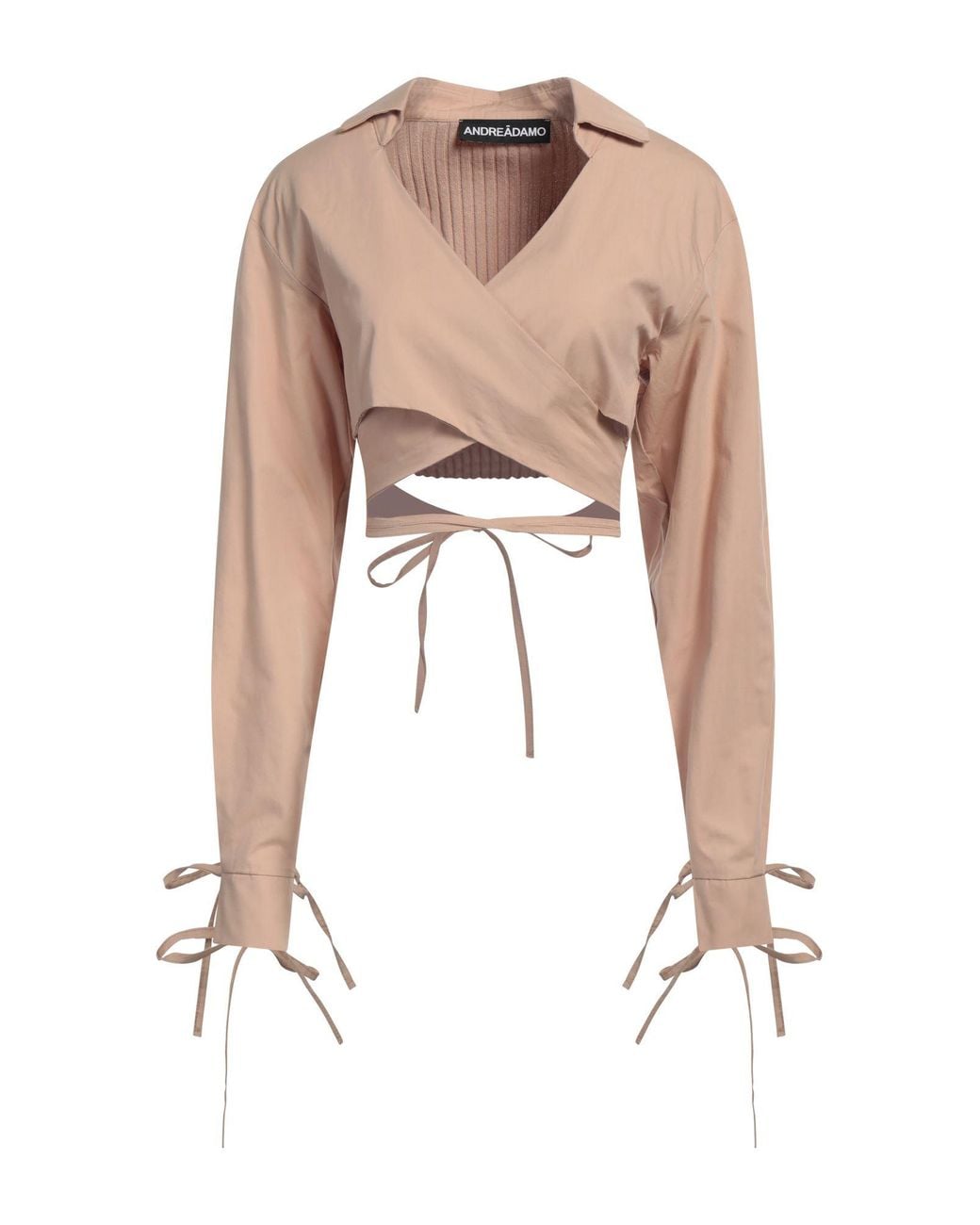 ANDREADAMO White Camel Top Cotton, Viscose, Polyester, Polyamide, Elastane