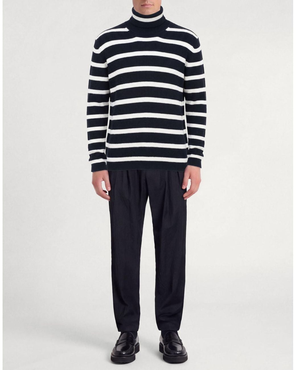 Emporio Armani Blue Turtleneck Virgin Wool, Cotton for men