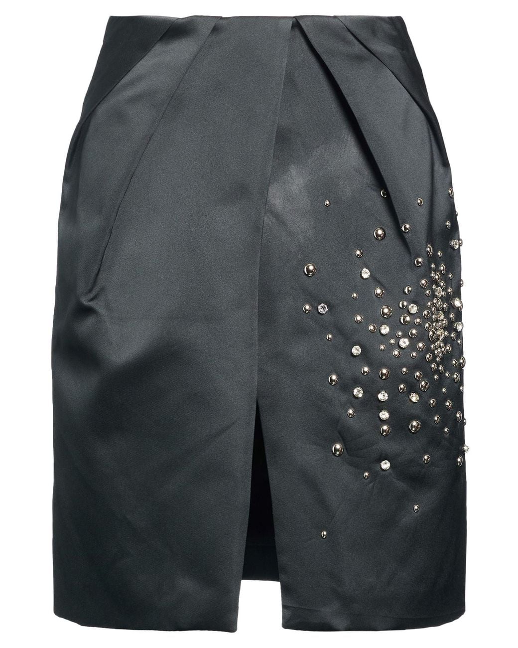 DES_PHEMMES Gray Mini Skirt Polyester