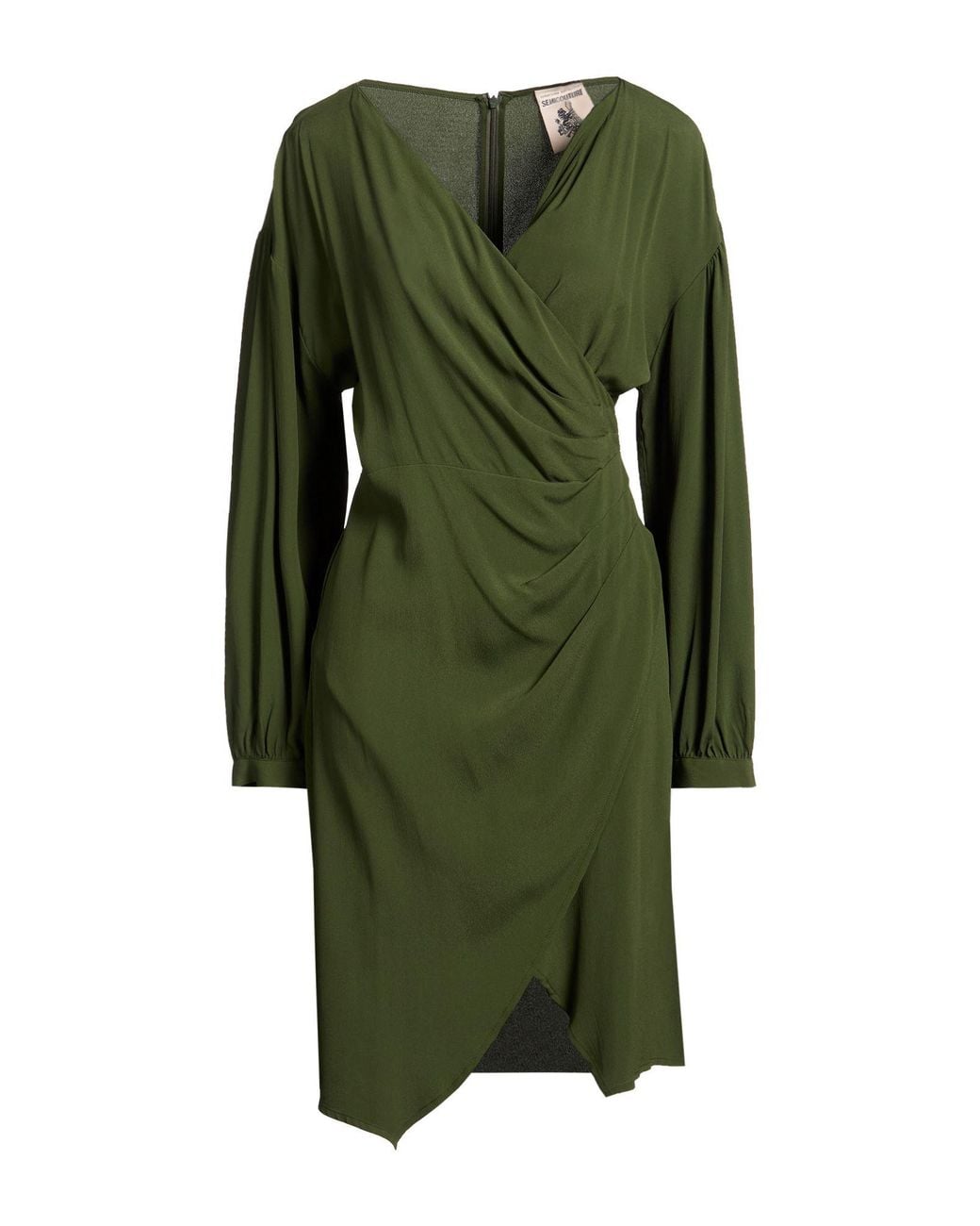 Semicouture Green Midi Dress Acetate, Silk