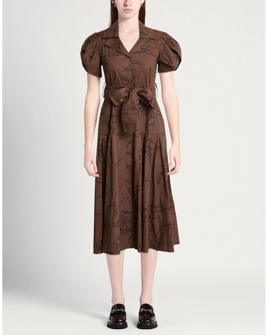 Robe Midi LHD en coloris Brown
