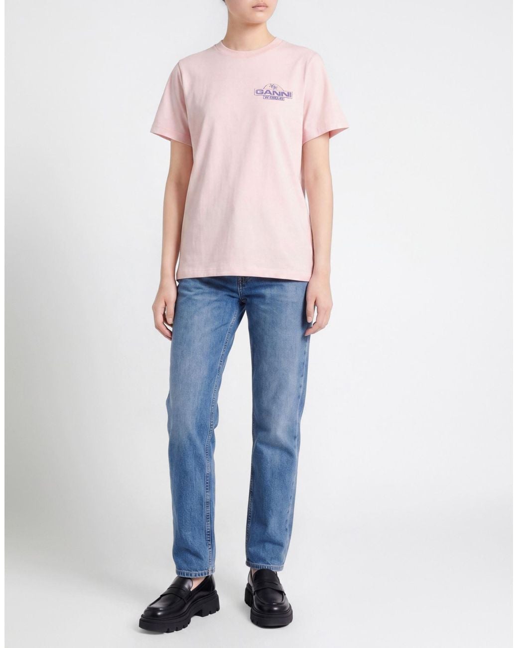 Ganni Pink T-Shirt Organic Cotton