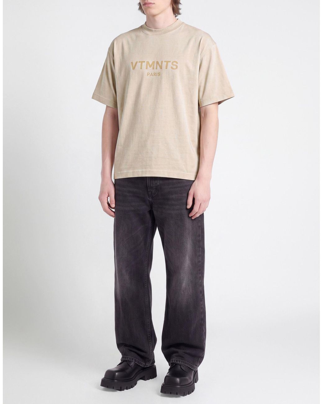 VTMNTS White T-Shirt Cotton, Elastane for men