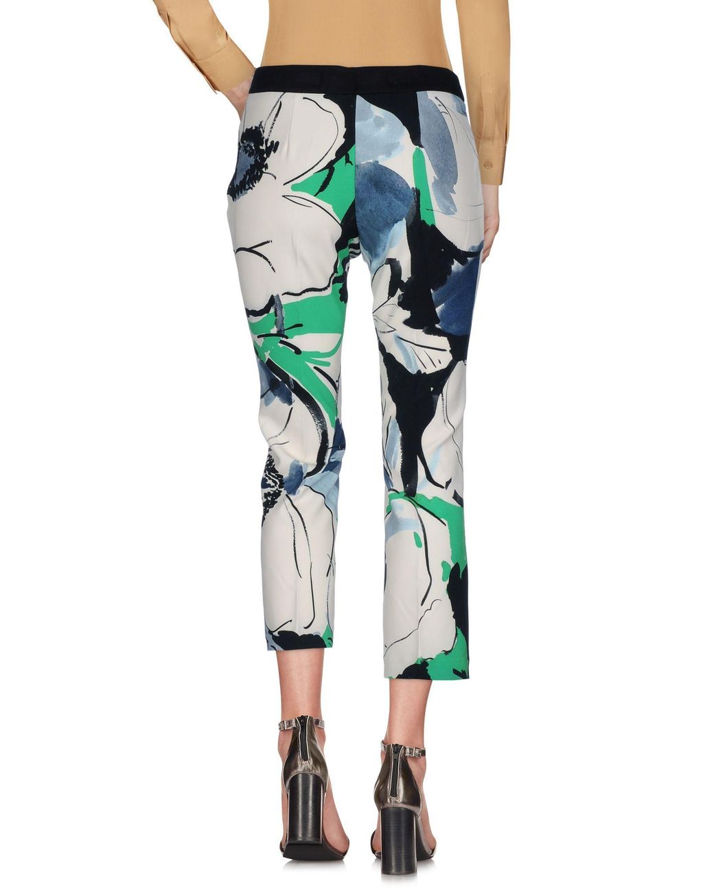 Liviana Conti Blue Ivory Pants Polyester, Elastane, Viscose, Polyamide