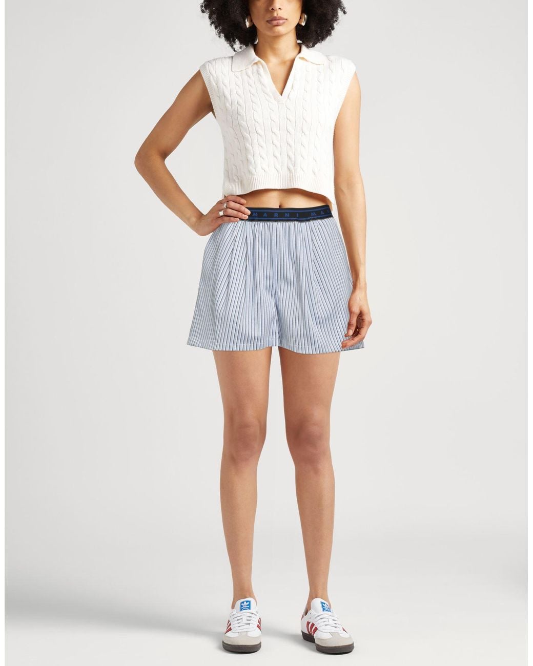 Marni Blue Sky Shorts & Bermuda Shorts Polyamide, Cotton, Viscose, Elastane
