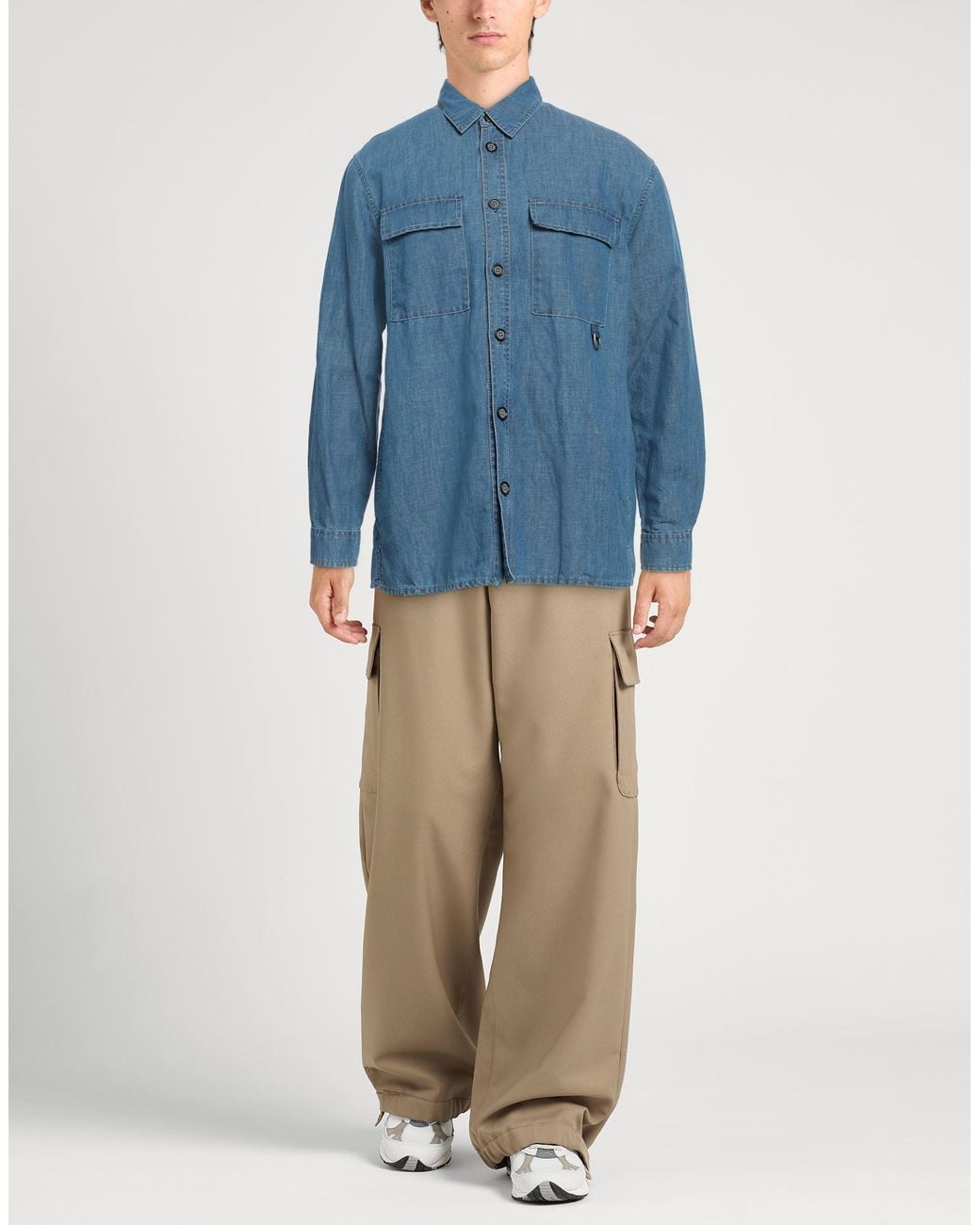 Paolo Pecora Blue Denim Shirt Cotton, Linen for men
