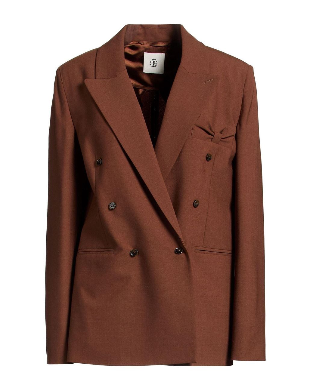 THE GARMENT Brown Blazer Polyester, Wool, Elastane