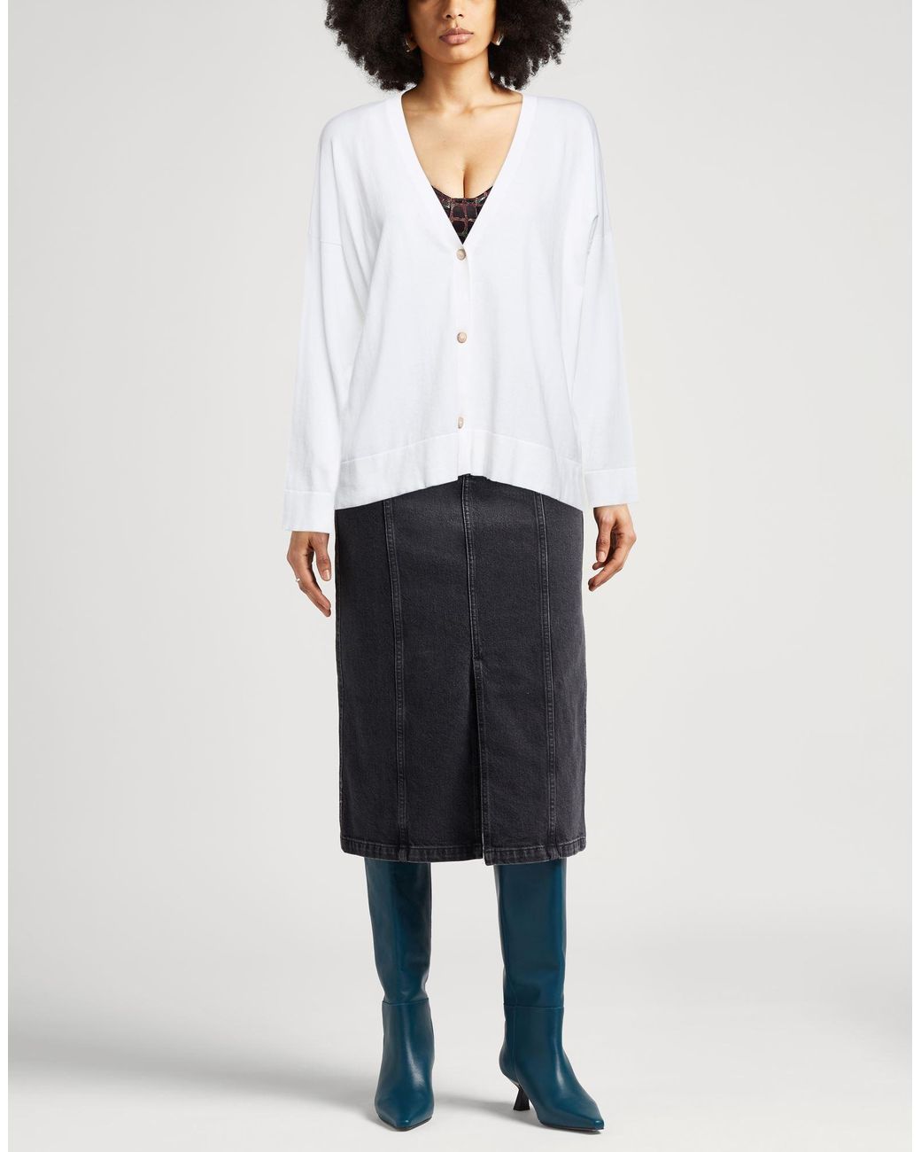 Gran Sasso White Cardigan Cotton