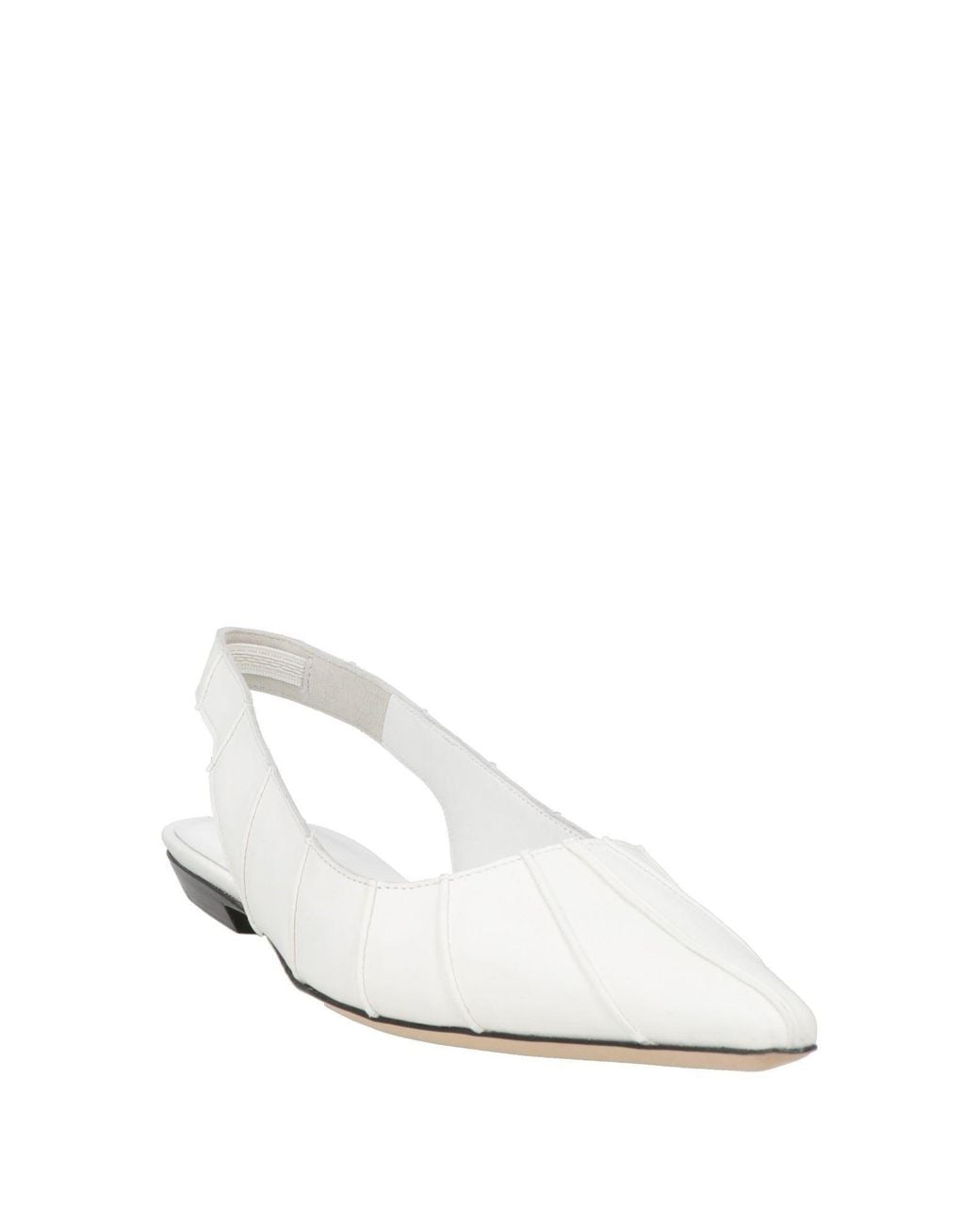 By Far White Ballet Flats Leather