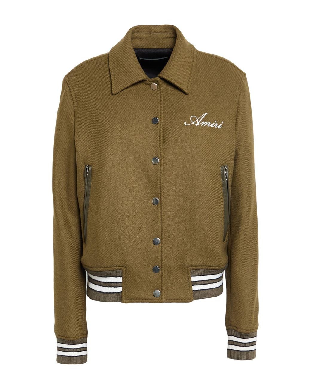 Amiri Green Jacket Wool, Nylon, Ovine Leather