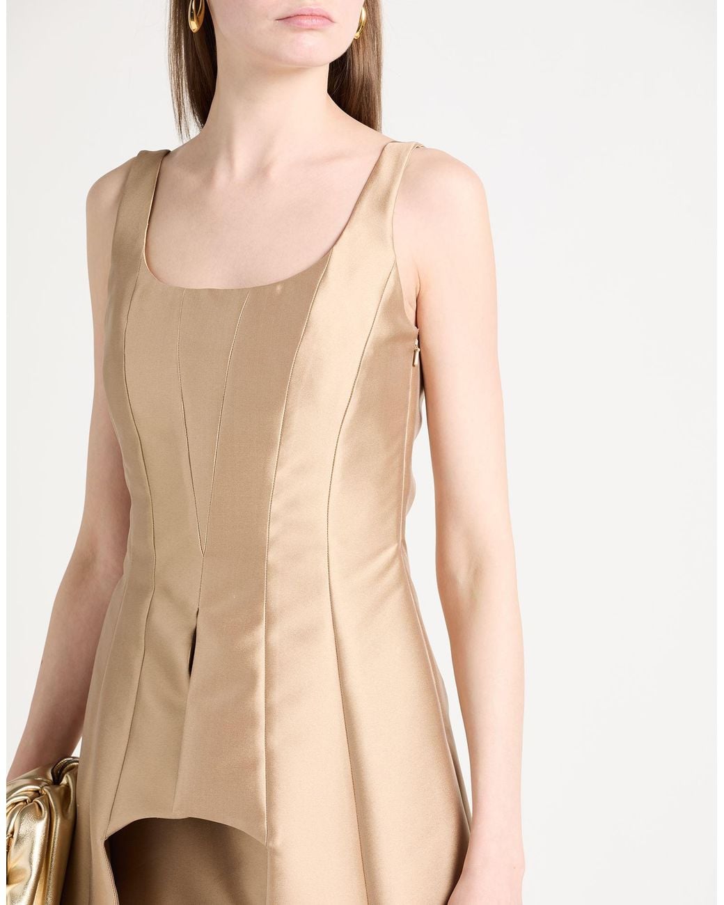 Alberta Ferretti Natural Maxi Dress Polyester, Silk