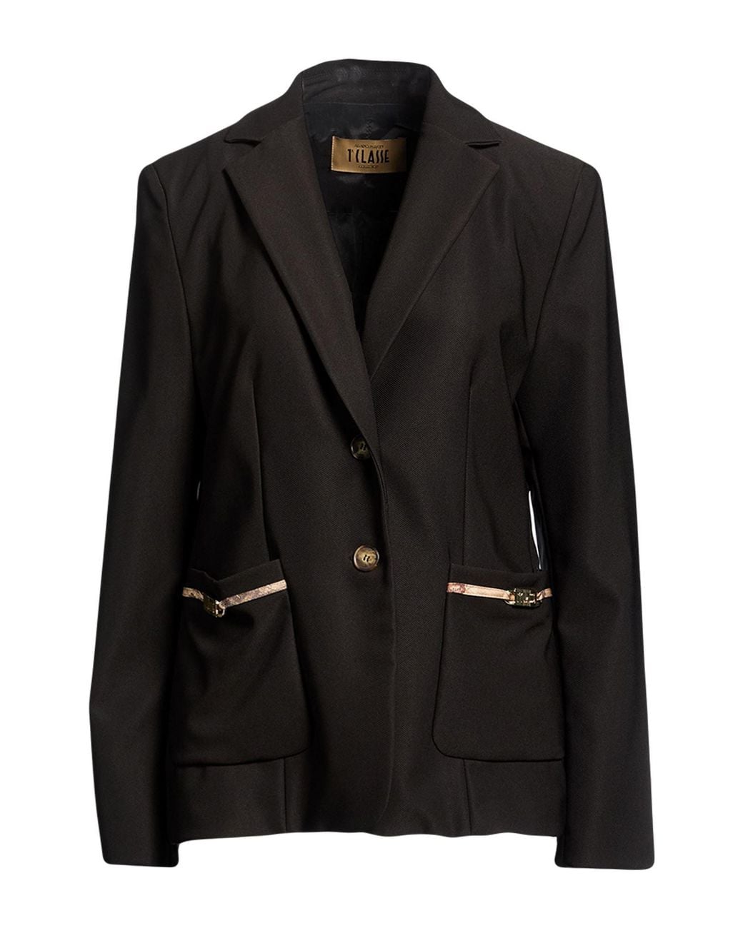 Alviero Martini 1A Classe Black Blazer Polyester, Elastane