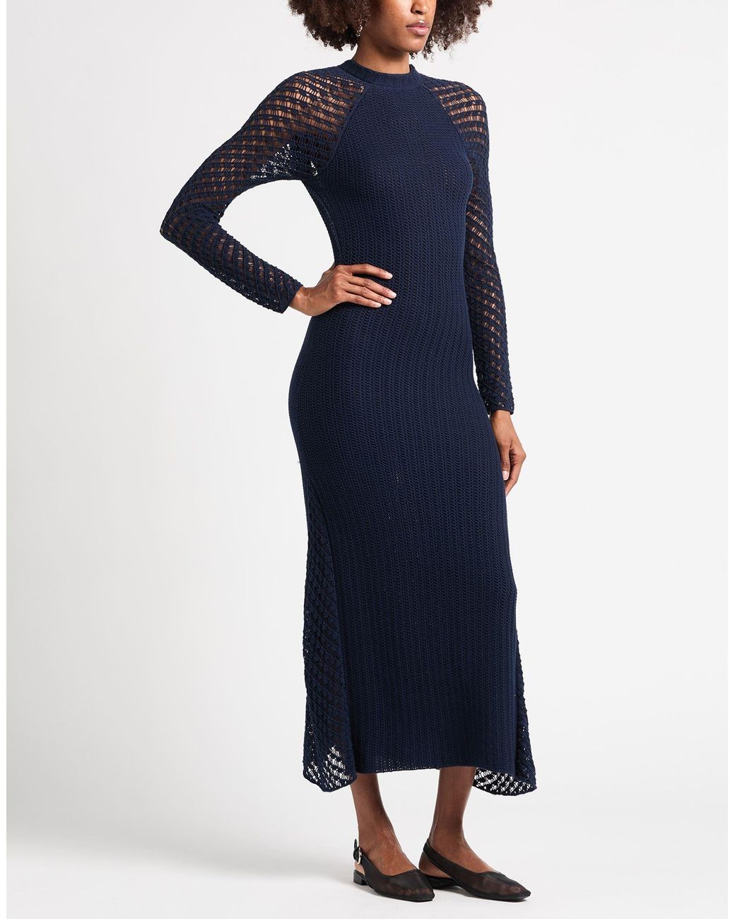 Escvdo Blue Maxi Dress Cotton