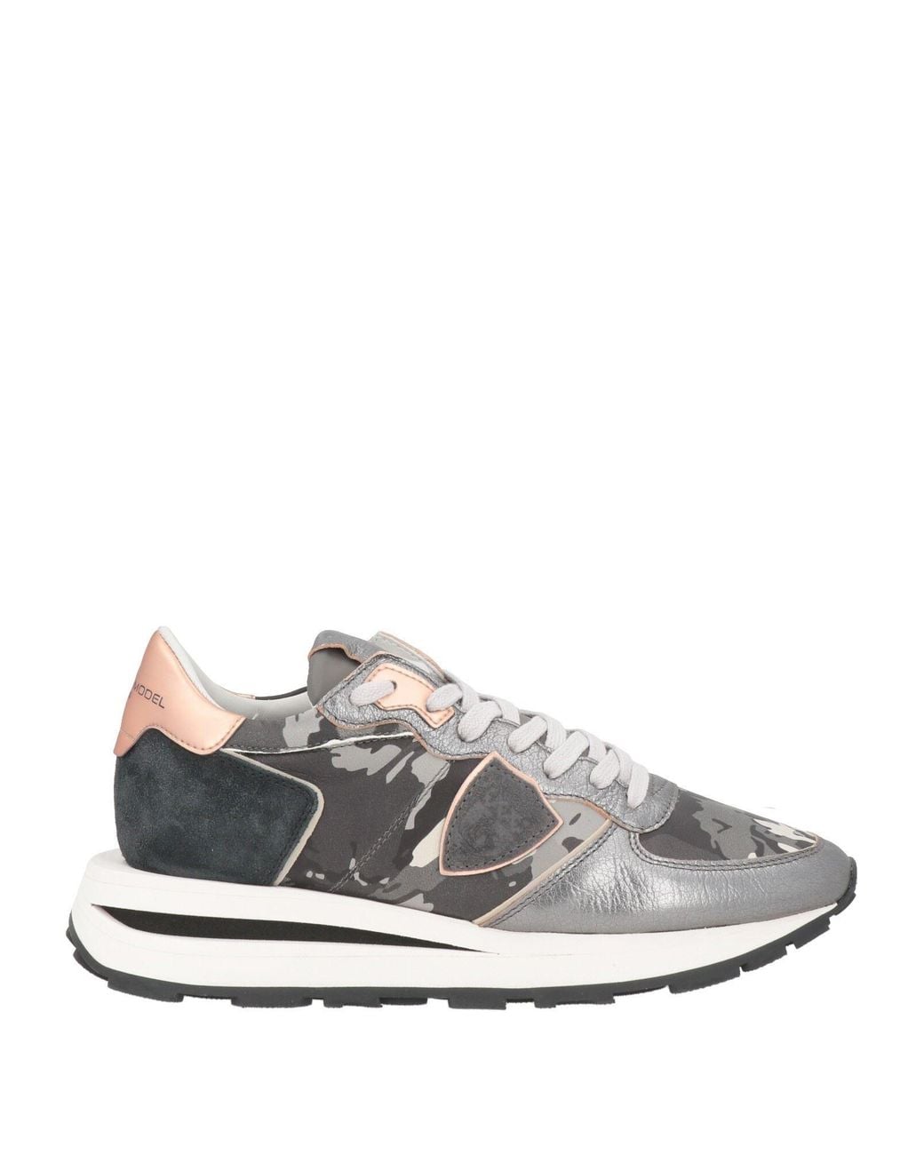Philippe Model White Sneakers Leather, Textile Fibers
