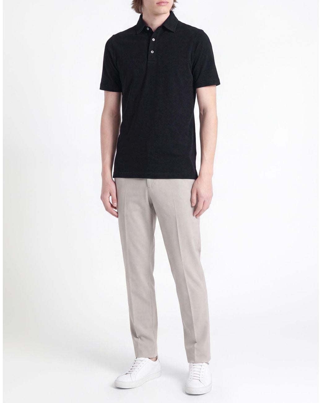 FILIPPO DE LAURENTIIS Black Polo Shirt Cotton for men