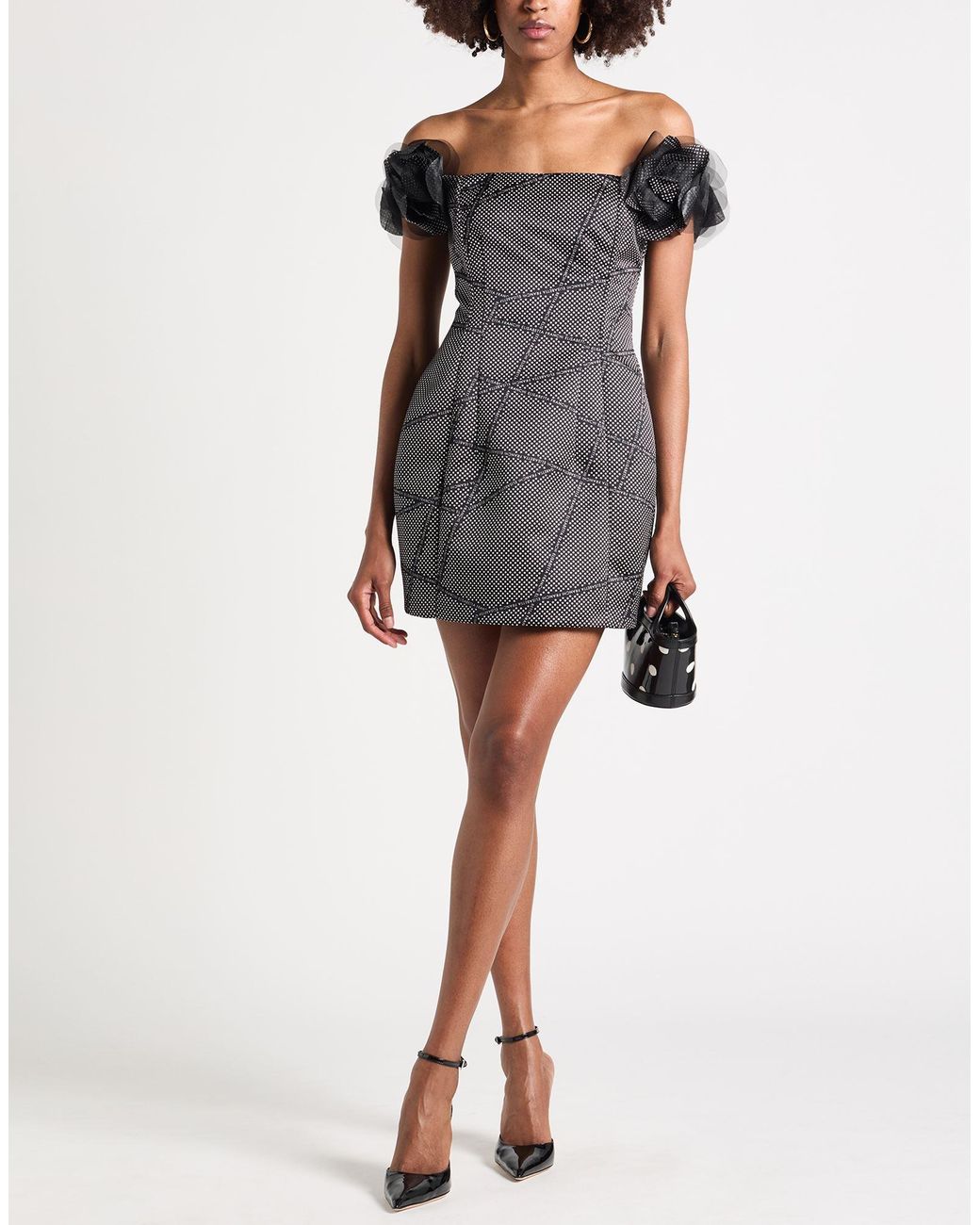 Elisabetta Franchi Black Mini Dress Polyester