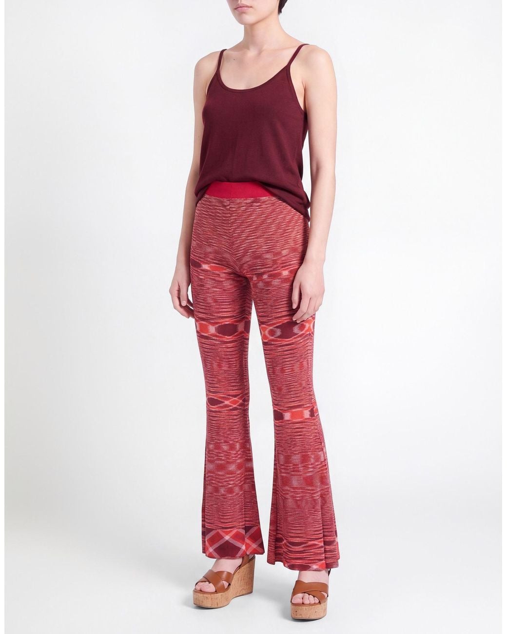 Missoni Red Pants Silk