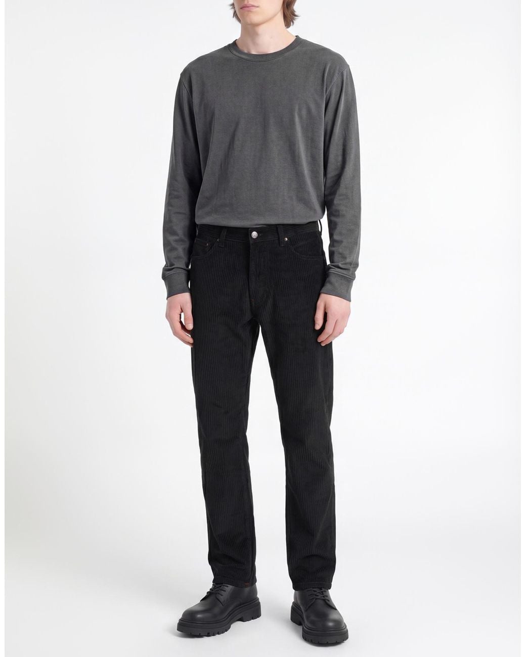 Isaia Black Pants Cotton, Elastane for men