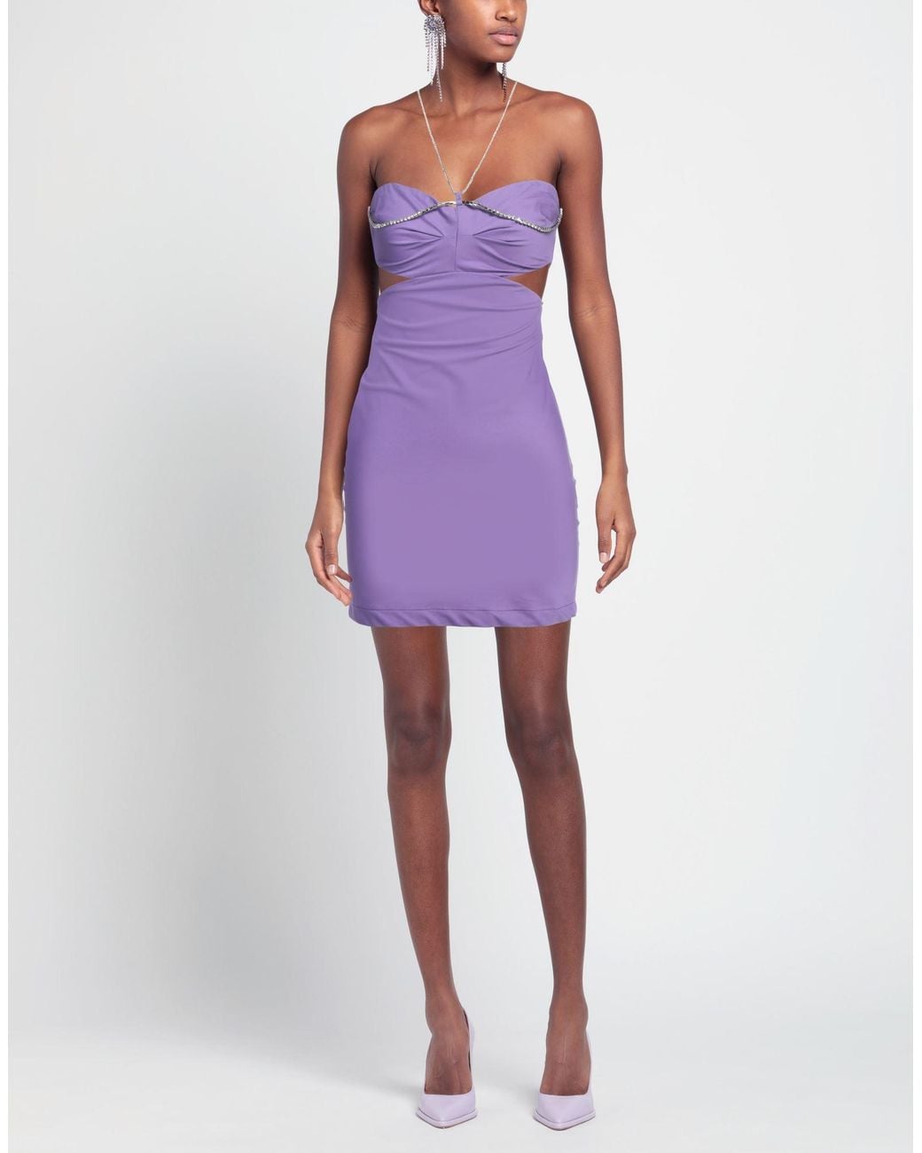 Aniye By Purple Lilac Mini Dress Cotton, Elastane