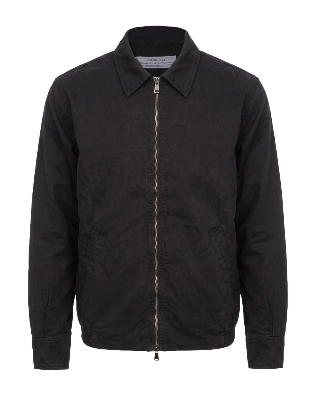 Crossley Black Jacket Cotton, Elastane for men