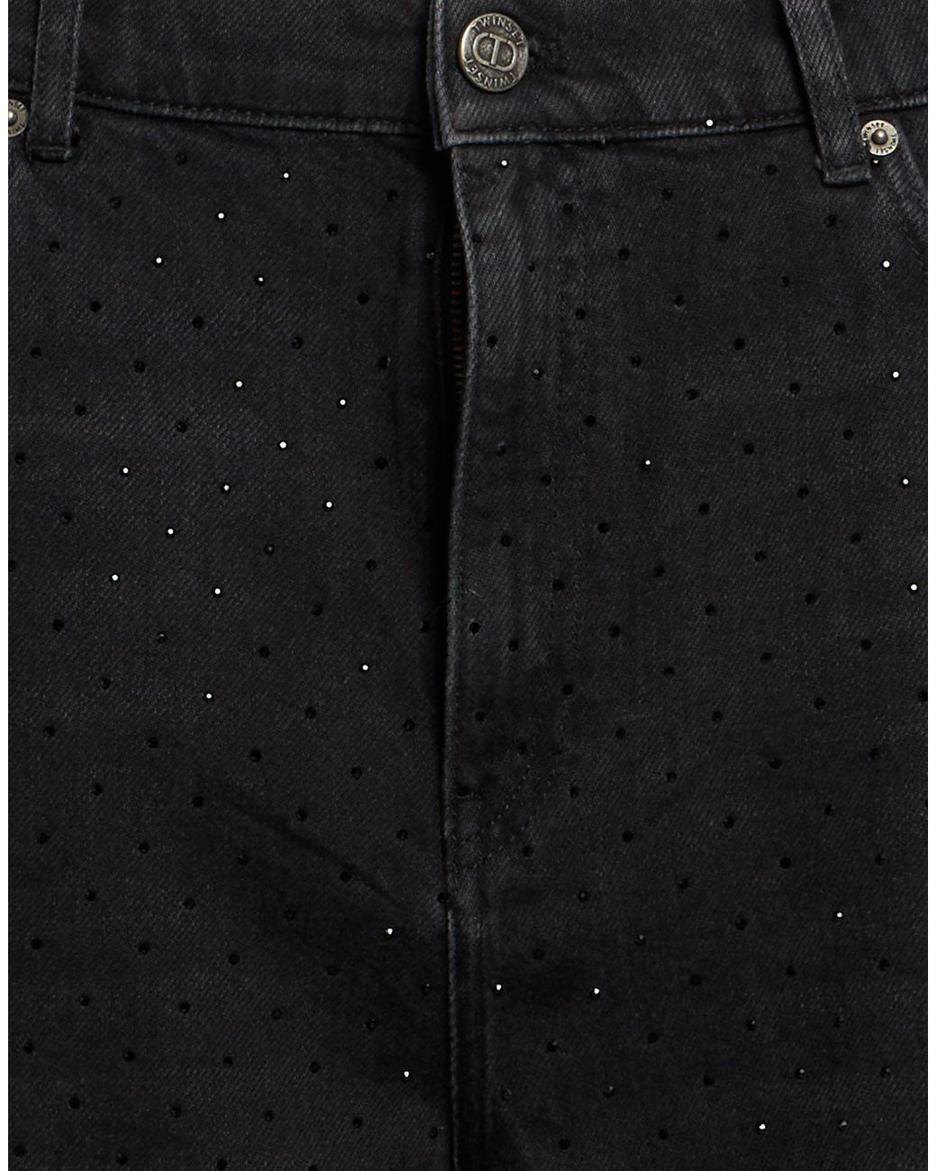 Twinset Black Jeans Cotton, Elastane
