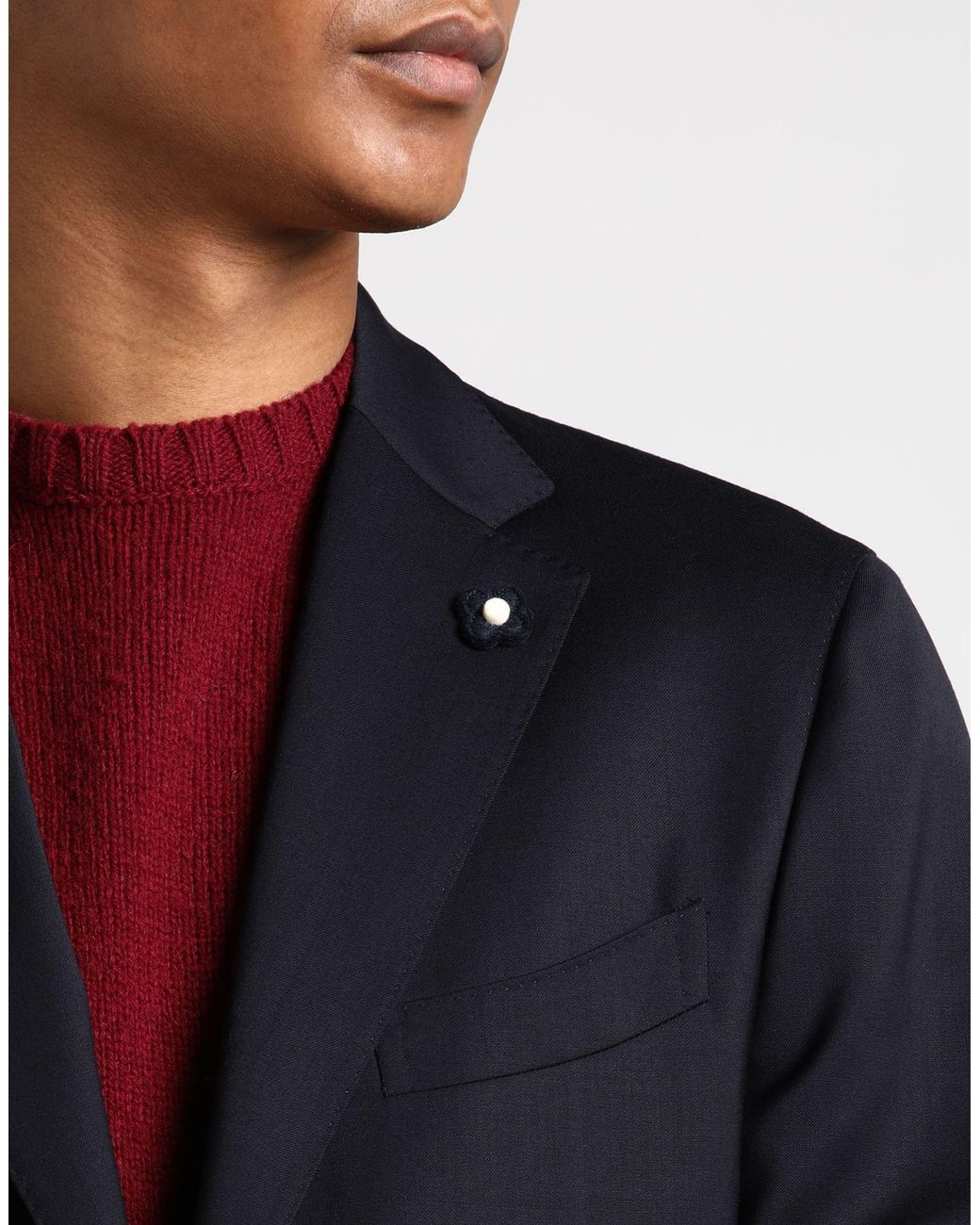 Lardini Blue Suit Wool, Elastane for men