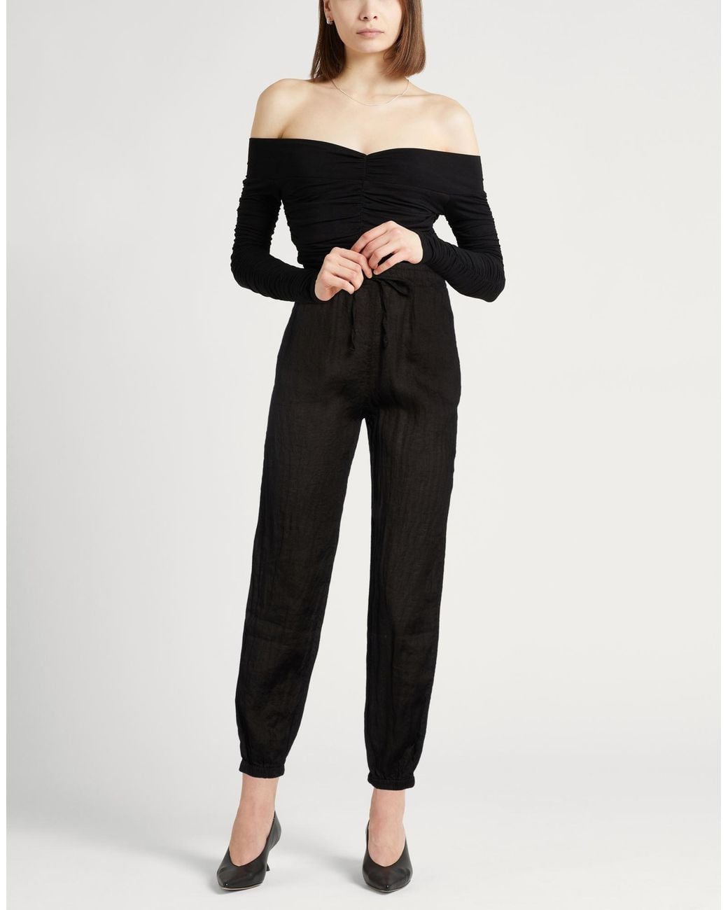 Crossley Black Pants Linen