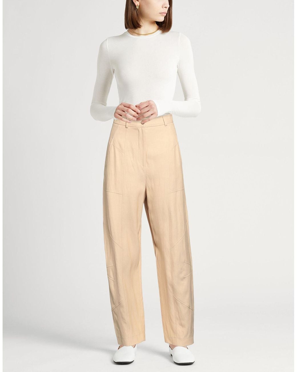 Alberta Ferretti Natural Trouser
