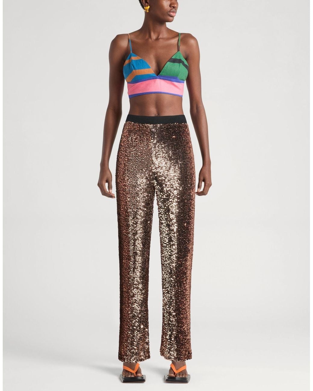 Imperial Brown Pants Polyester, Elastane