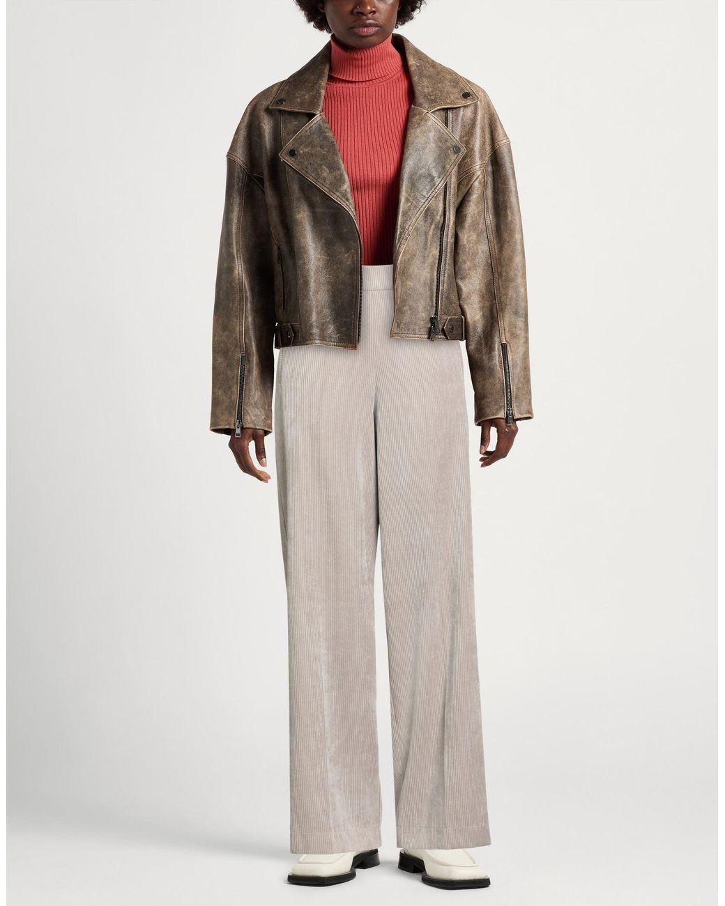 D.exterior Gray Pants Polyester, Polyamide, Elastane