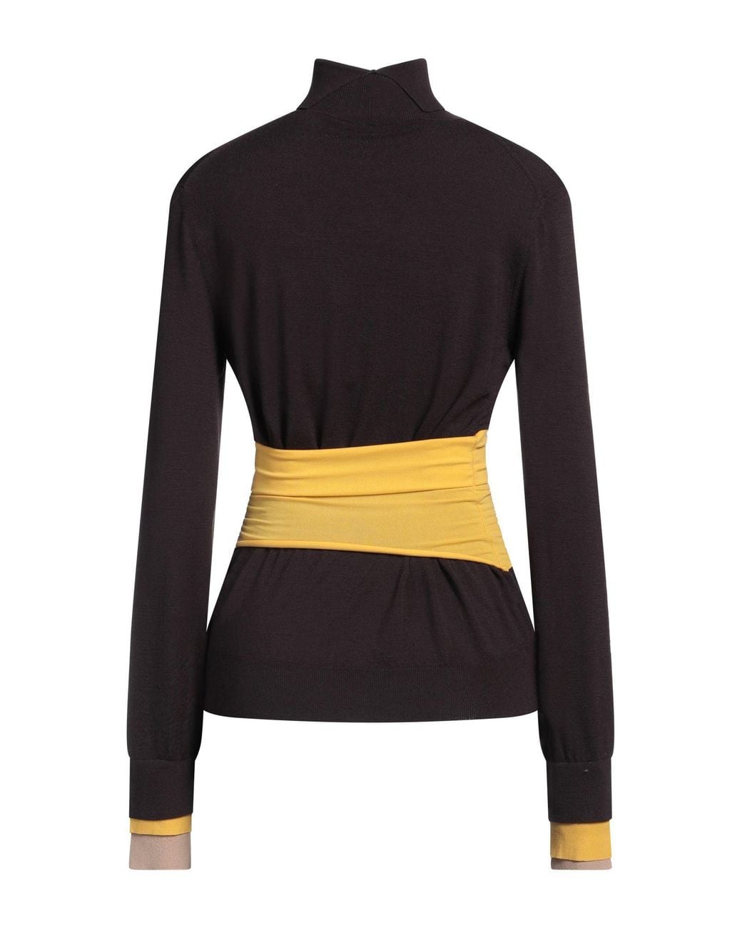 Fendi Black Plum Turtleneck Wool, Polyamide, Polyurethane, Viscose, Polyester