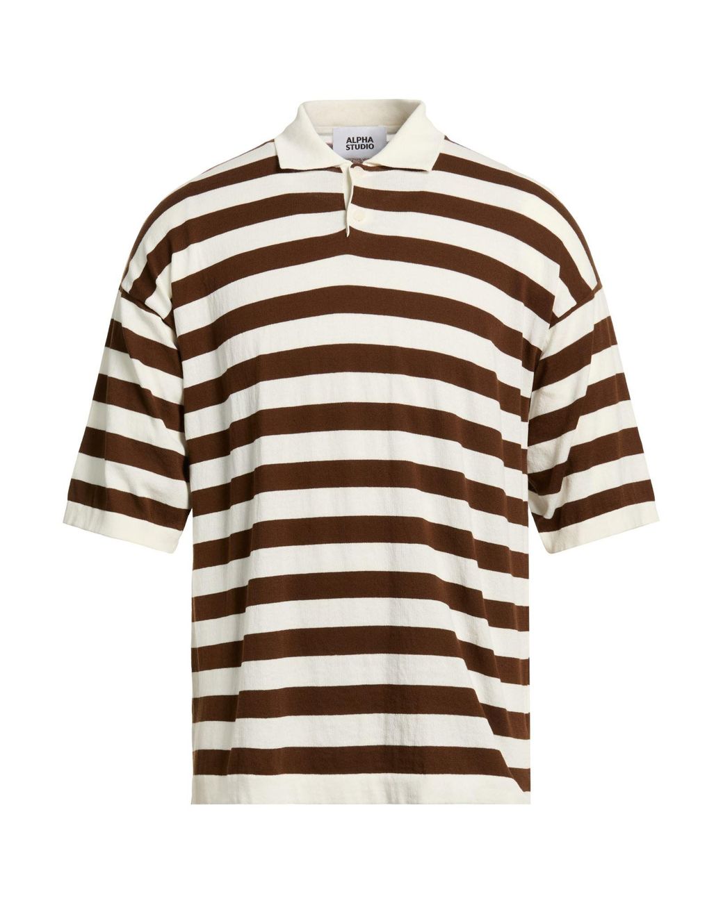 Alpha Studio Brown Polo Shirt Cotton for men