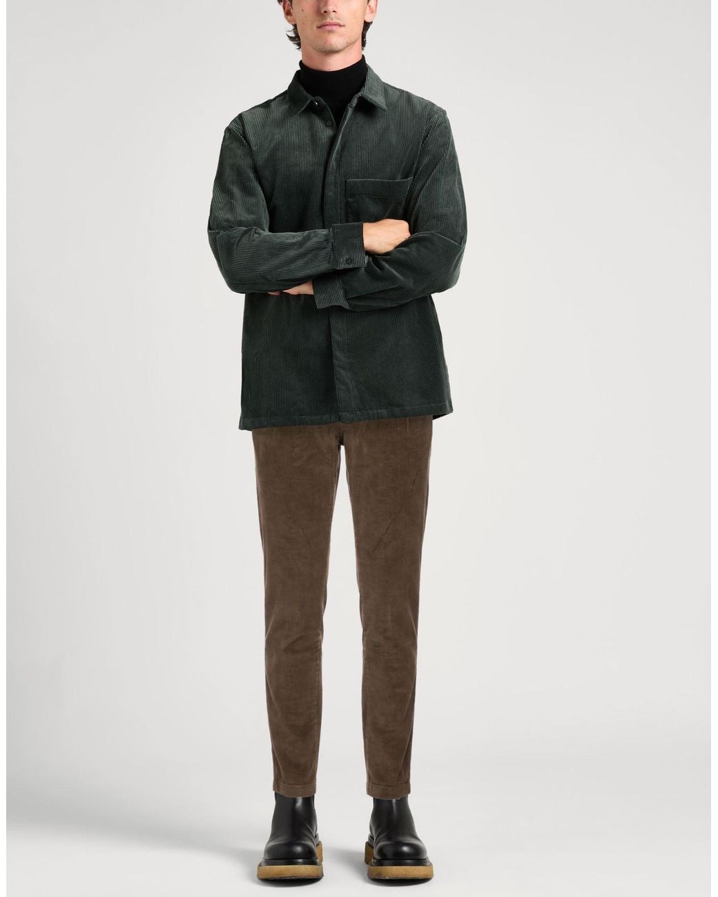 Closed Brown Military Pants Cotton, Elastane for men