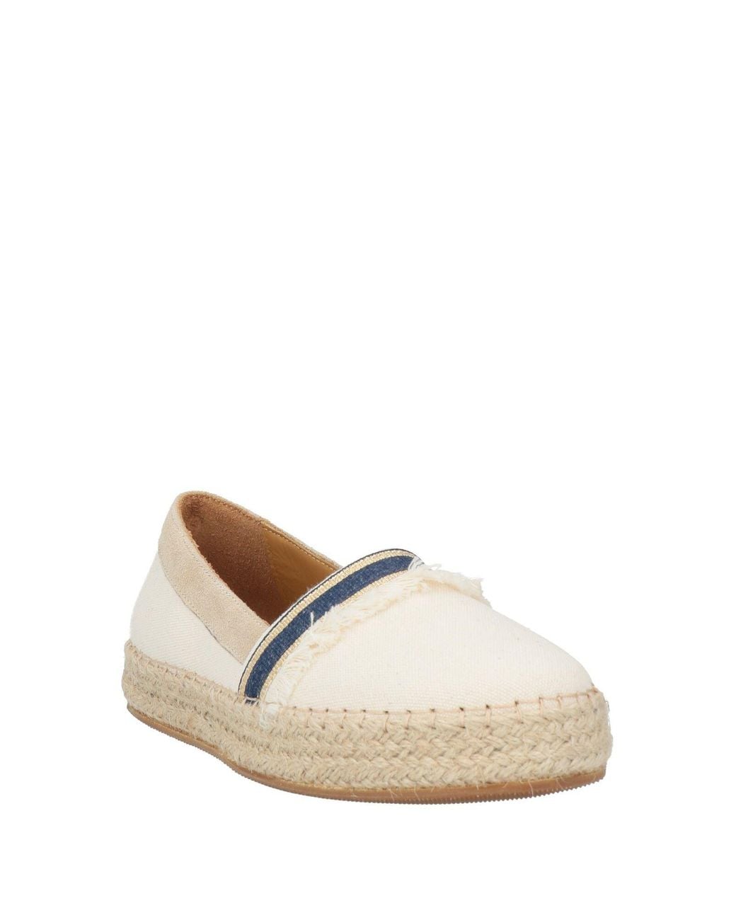 Eleventy White Ivory Espadrilles Textile Fibers, Leather