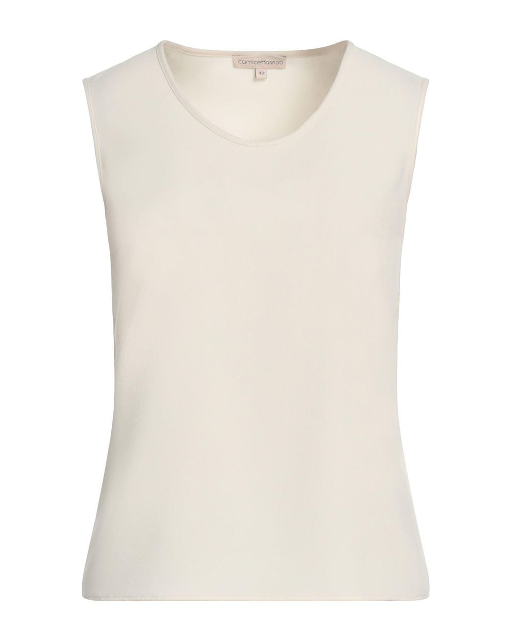 Camicettasnob Natural Ivory Top Polyester, Viscose, Elastane