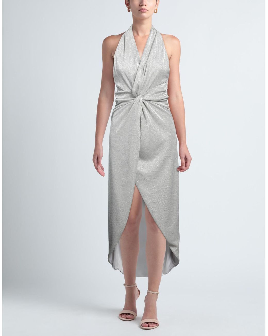 ACTUALEE Gray Midi Dress