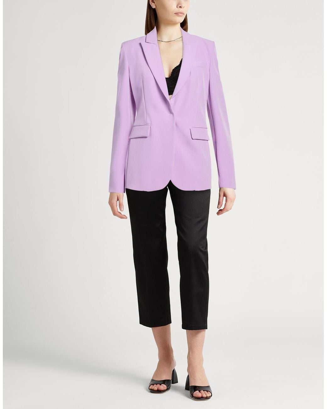 Liu Jo Purple Lilac Blazer Polyester, Elastane