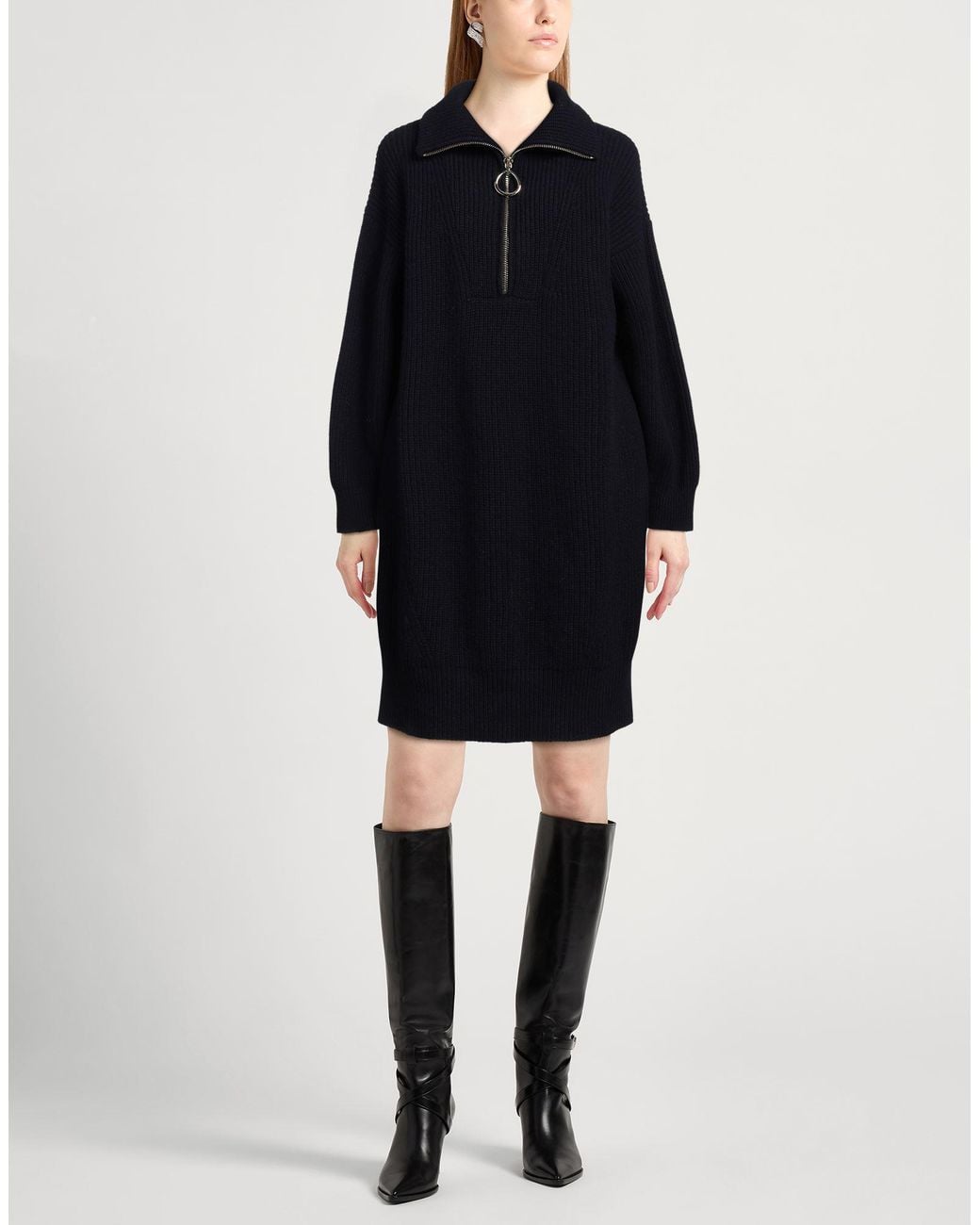 Dondup Blue Mini Dress Wool