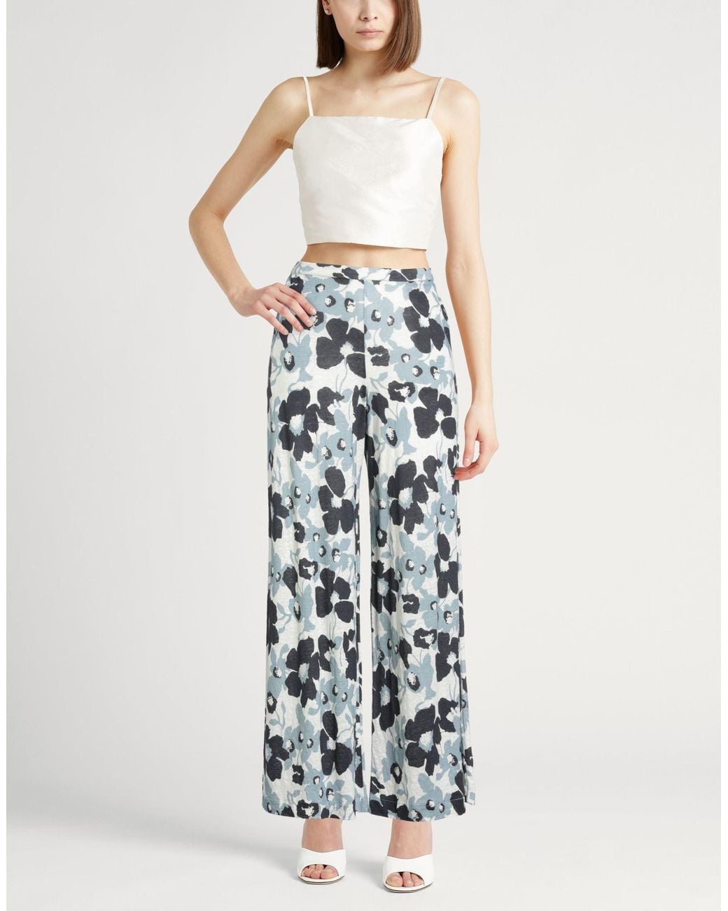 Majestic Filatures White Slate Pants Cotton, Linen