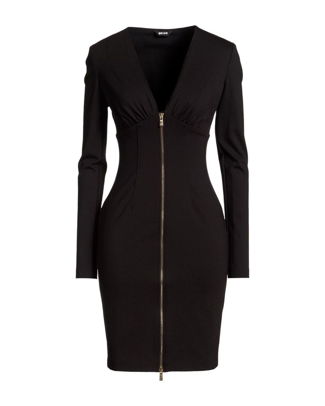 Just Cavalli Black Mini Dress Viscose, Polyamide, Elastane