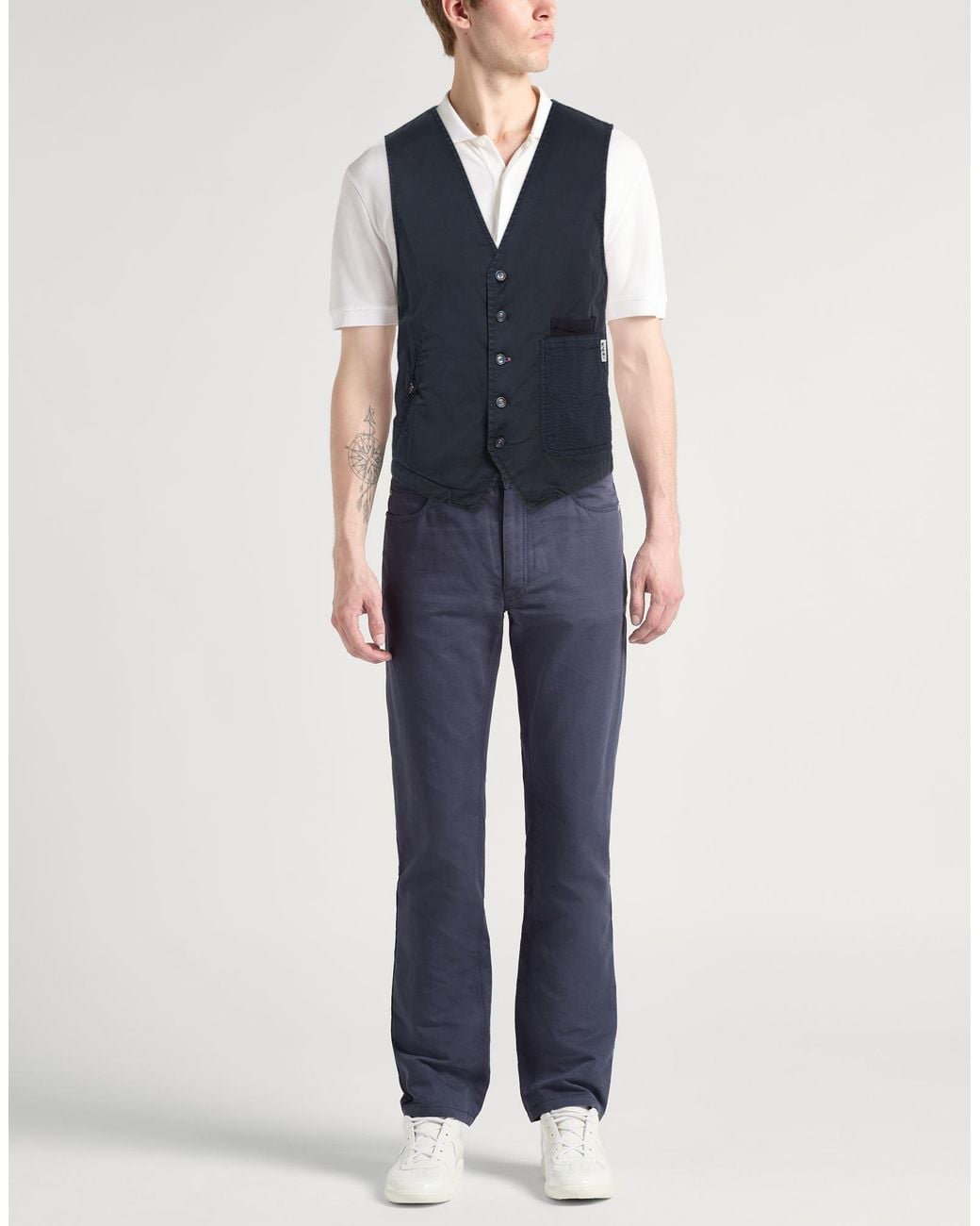 Berna Blue Tailored Vests for men